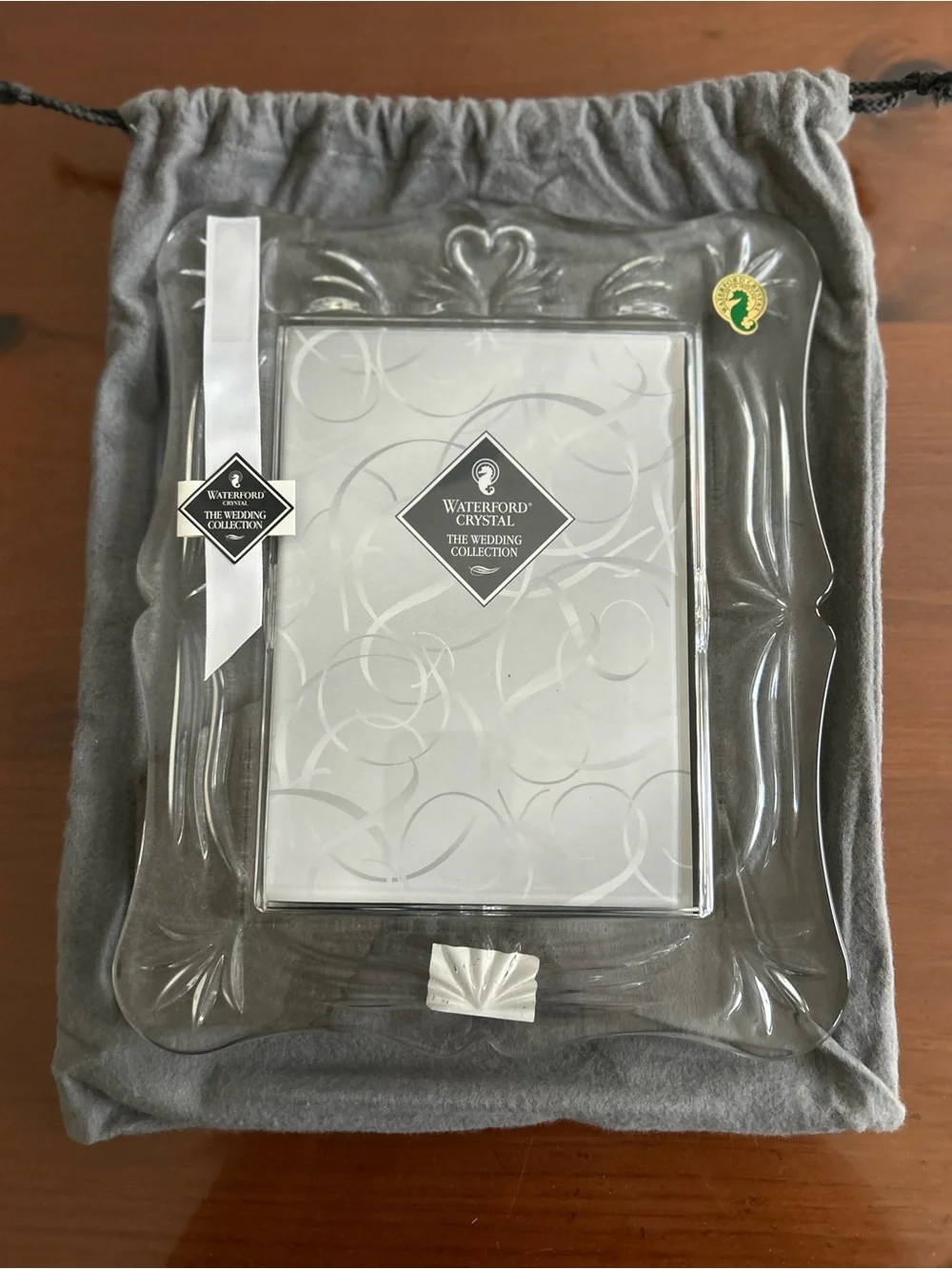 Waterford Crystal The Wedding Collection 5x7 Photo Frame with Swans Heart